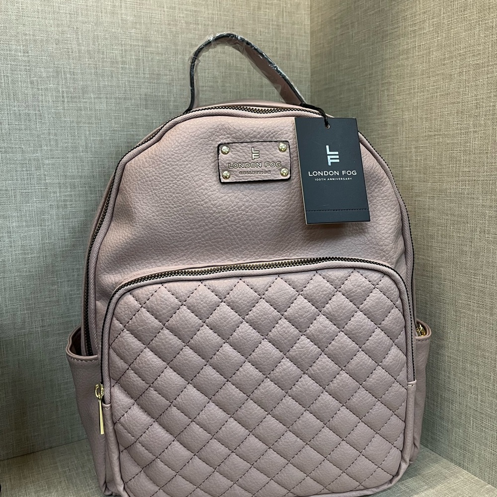 London Fog Dusty Pink Quilted Backpack BNWT